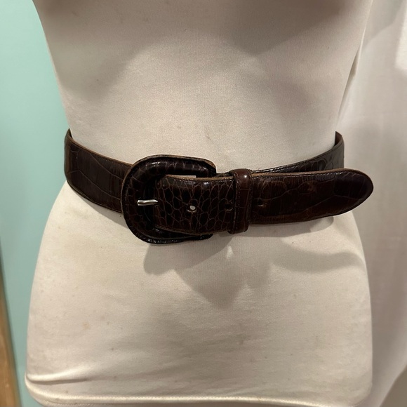 Vintage Ralph  Lauren brown women’s  belt ,size small 30” W reptile embossed. - Picture 14 of 15